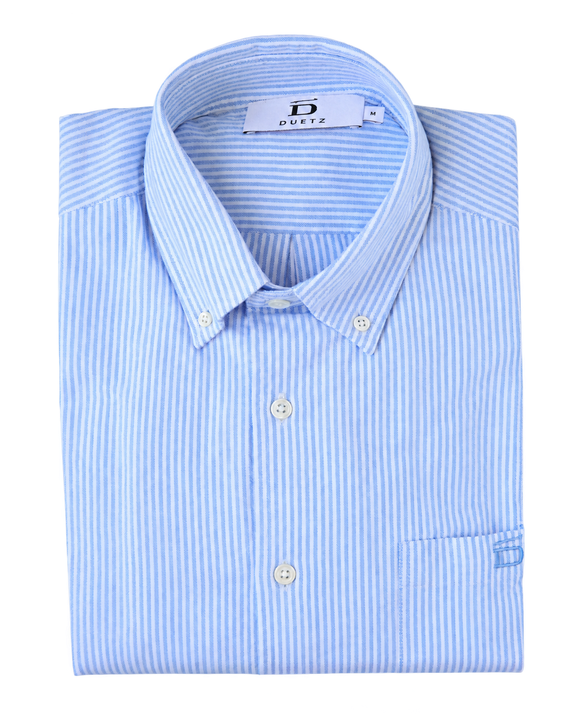 DUETZ Pinstripe Oxford Shirt in Blau